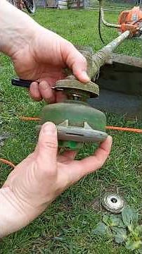 How to correctly install a string trimmer head and blade on a brush cutter or trimmer