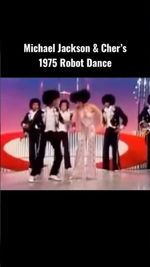 Michael Jackson and the Jackson 5 showing off their robot moves alongside Cher in 1975