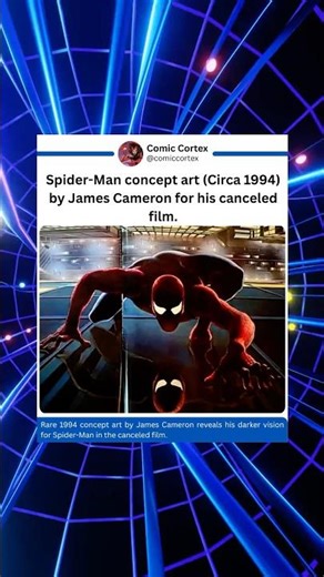 The artwork features an early design of the suit and tone of the world Cameron planned.#mcu