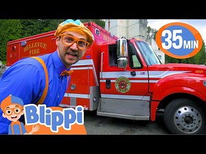 Blippi Visits a Fire Truck Station! | 1 HOUR OF BLIPPI TOYS | Vehicle Videos for Kids - Videos For Kids