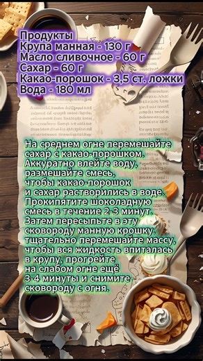 "Конфеты из манной крупы с какао"#шортс#тожевкусно#как #рецепты#рецепт#новыйрецепт#конфеты#еда
