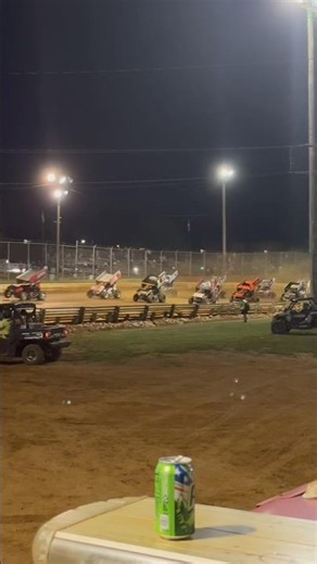 Start of a 410 #sprintcar feature at Lincoln speedway #racing #sprintcar #dirtracing #shorts