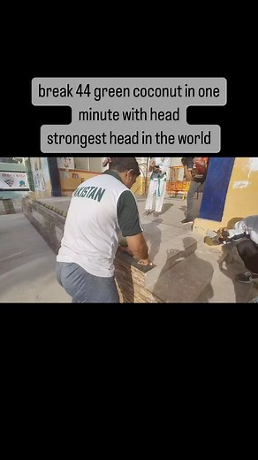 12K views · 420 reactions | green coconut smashed with head record 44 in one minute | Muhammad Rashid Naseem | Facebook