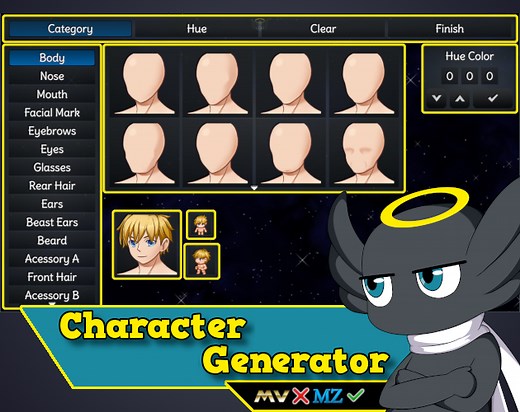 Hakuen Studio Character Generator For RPG Maker MZ by Hakuen Studio