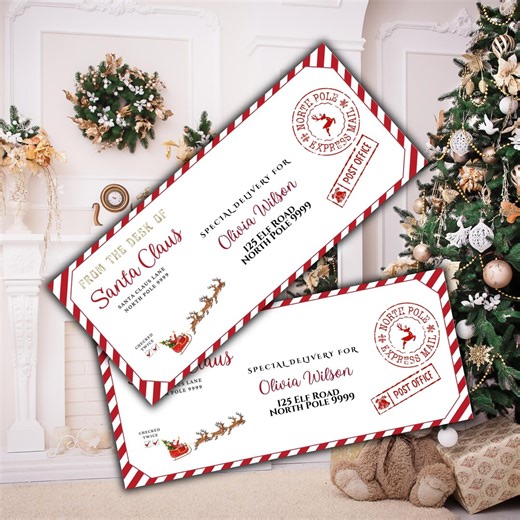 Printable Letter to Santa Envelope, Canva Editable Letter to Santa Envelope Template, Santa Mail Envelope, Money Holder Christmas Santa Gift - Etsy