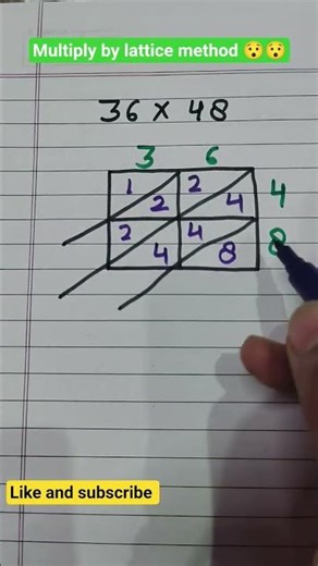 Multiply by lattice method #maths #lattice #multiplicationtrick