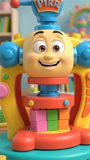 Cute Cartoon Hydraulic Press Toy Machine – Colorful Kids STEM Toy #shorts