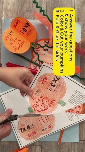 3D Pumpkin Multiplication Facts Craft