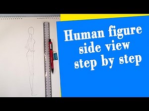 Human figure side view step by step, human figure drawing tutorial for beginners