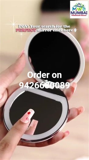 Pocket Makeup Mirror LED Light Small Double Magnifying Compact Vanity Mirrore**Rate 330 rs
