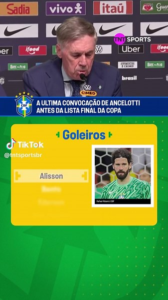 A ÚLTIMA LISTA DE CONVOCADOS DE ANCELOTTI ANTES DA COPA! 🇧🇷🇧🇷 Esses foram os jogadores chamados por Carlo Ancelotti para a Seleção Brasileira para os amistosos contra França e Croácia neste mês de março. Veja a lista na íntegra: Goleiros: Alisson Bento Ederson Defensores: Alex Sandro Bremer Danilo Douglas Santos Gabriel Magalhães Ibañez Leo Pereira Marquinhos Meias: Andrey Santos Casemiro Danilo Fabinho Gabriel Sara Atacantes: Endrick Martinelli Igor Thiago Matheus Cunha Rayan João Pedro Rap