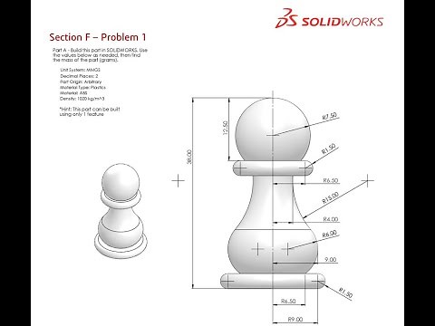 Solidworks CSWA Exam Practice | PART MODELLING | Section F - 1