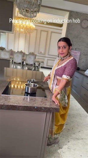 Practicing cooking on induction hob