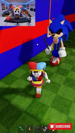 POMNI ESCAPES EVIL SONIC EXE PRISON RUN… 😱💀 (Roblox Obby)