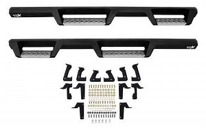 Westin HDX Nerf Bars with Drop Steps - 4" Wide - Black Powder Coated Stainless Steel Westin Nerf Bar