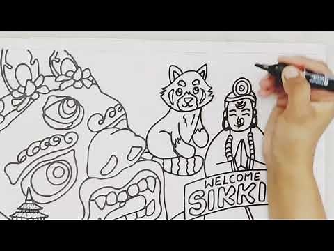 Sikkim culture drawing\\Poster on Sikkim\\Sikkim Activity \\Sikkim Mask\\Sikkim Animals\\ part -1