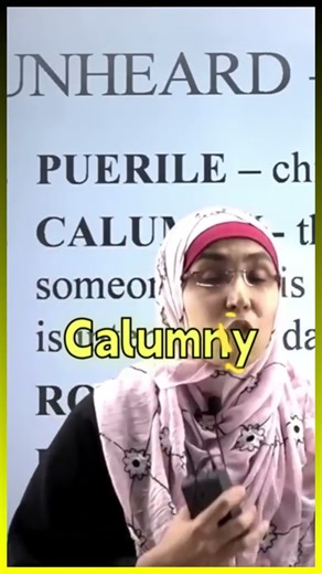 CALUMNY – False Accusation Explained! 😠 | Learn with SSA #ssaenglishbyfatimamaam #words #vocabulary