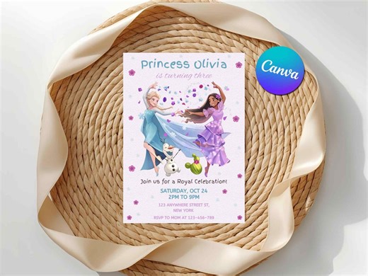 Frozen 3rd Birthday Invitation Frozen Invitation | Princess Elsa Anna Party Invitation | Girl Frozen Birthday Invite Theme Editable Digital - Etsy