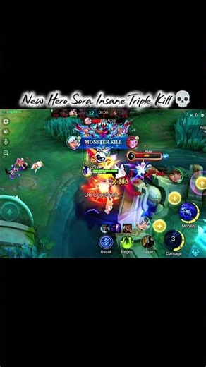 New Hero Sora Insane Triple Kill 💀 #mlbb #mobilelegends #mlbbcreatorcamp #soramlbb #shorts