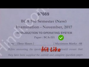 BCA 3rd Sem Operating System Question Paper Mdu #MduQuestionPaper