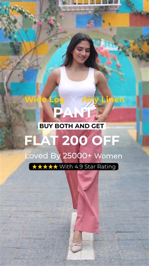 Our Wide-Leg Pants bring structure & polish. Our Airy Linen Pants bring lightness & all-day comfort 🌿 🔥 SMART COMBO OFFERS LIVE • Buy ANY 2 → Flat ₹200 OFF • Buy ANY 3 → Flat ₹350 OFF • Extra 5% OFF on Prepaid Orders 💳 • Free Delivery 🚚 | Free Exchange 🔄 Most customers mix both styles for better value — because these are the pants that actually get worn. ⚠️ Top colours & sizes moving fast This combo price won’t stay for long. 👉 Add your favourites now before it’s gone. wide leg pants women