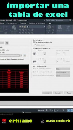 AUTOCAD IMPORTAR UN EXCEL#excel