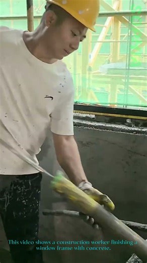 Framing a Window with Concrete Construction Finishing Work