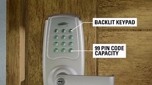 BRINKS ANSI Grade 2 Keypad Door Lock with Handle for Commercial & Residential Use, Keyless Entry Door Lock, 99 User Codes, Auto-Relock, Battery with Backup Keyway (Satin Nickel)