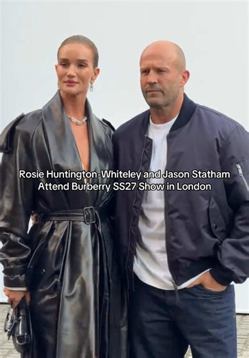 Bring your boo to #Burberry. #RosieHuntingtonWhiteley and #JasonStatham last day of #LondonFashionWeek plans included a date at the British fashion house’s spring 2027 show. Discover the collection at the link.