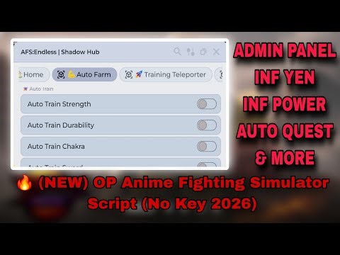 💥 (NEW) Anime Fighting Simulator Script | Inf Yen, Admin Panel, Inf Power & More! (No Key)