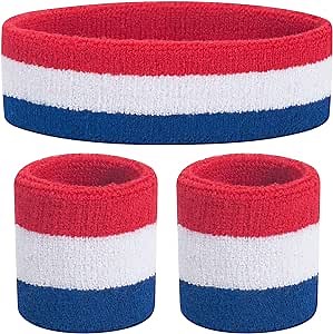 ONUPGO Kids Sweatbands Toddler Headband Wristband Set - Athletic Cotton Baby Sweat Band for Kids Youth Baby (1 Headband + 2 Wristbands)