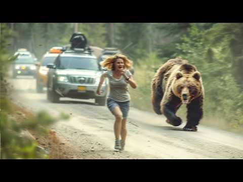 Grizzly Bear CHASES DOWN Woman in Yellowstone National Park!