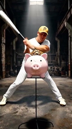 Baseball Bat vs Piggy Bank – Satisfying Coin Explosion in Slow Motion