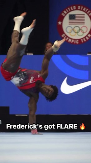 Watching Frederick Richard's flares in slow motion on repeat. 🔁 #USAGTrials24 #parisolympics #flares #gymnastics #floor