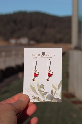 Wine Glass Earrings - Etsy