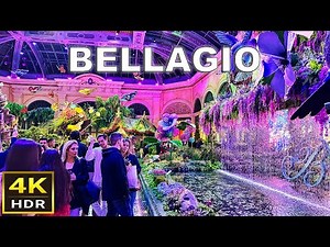 [4K HDR] Bellagio Las Vegas Walking Tour | March 2025 | Bellagio Conservatory Spring Display
