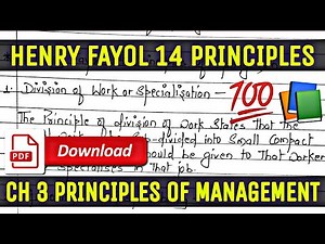(RBSE) Class 12 Business Studies | Henry Fayol Principles of Management | Chapter 3 (Part 1) |