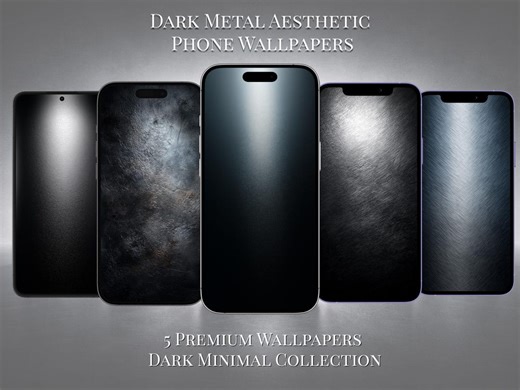 Dark Metal Phone Wallpapers, Black Steel Texture Background, Minimal Luxury iPhone Wallpaper, Android Background - Etsy