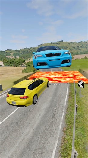 Mixed Color Small to Big Cars vs Lava Pit - BeamNG.drive #shorts #beamngdrive #automobile #viral