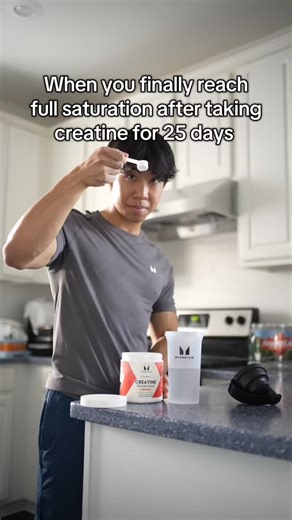 Creatine (like @myprotein creatine monohydrate) is one of the best supplements you can take to increase your performance in the gym. But, these benefits really only begin once you reach full saturation. If you take 5g of creatine daily, you should reach full saturation in roughly 21-28 days. This is why some choose to load creatine by taking 20g per day for the first week and then 5g daily afterwards. But the trade-off with taking 20 g of creatine is that it can cause stomach discomfort, which i