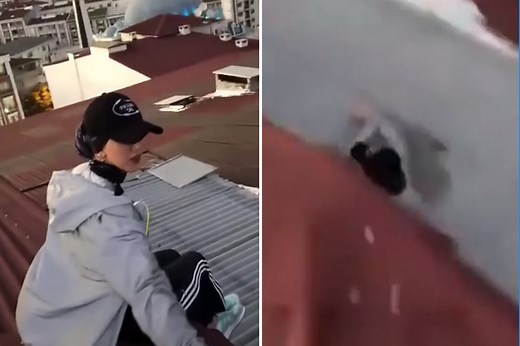 Moment TikToker, 23, falls to death from roof while taking video of sunset
