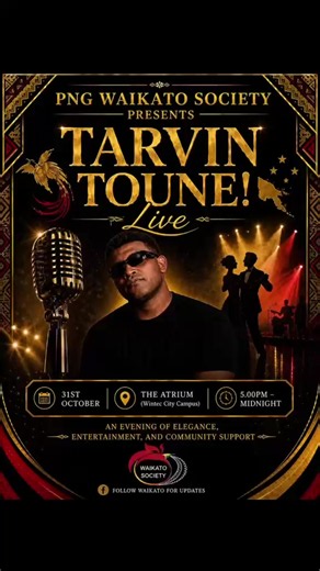 Kia Ora Wantoks of Aotearoa Nz For the very first time ever!! I Will be performing live at the PNG WAIKATO BALL OCTOBER 31st please come along and support our wantoks in the Waikato 🇳🇿
