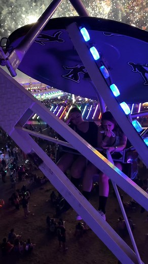 POV: You hopped on the ride at #EDC at the best time, but your lady and her sister are puking behind you — I sat with a random rider b/c sisters should be together of course. Lucky for me, I was in front. Tried getting them water after and the vendors SOLD OUT🥲 SORRY LOVES. #edc2024 #lasvegas #ravebae #fypシ゚viral #foryou