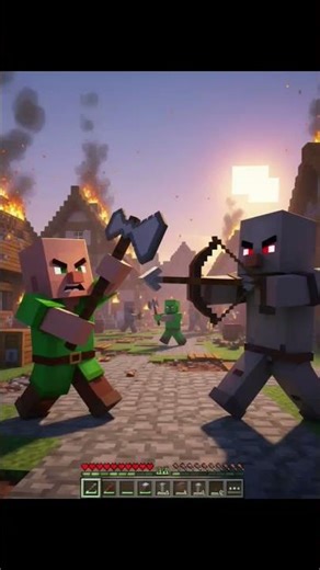 villager vs Pillager fight