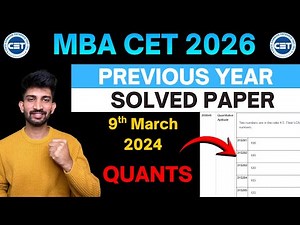 Mba Cet Slot 1 Solved Question paper | MBA CET 2026 Preparation