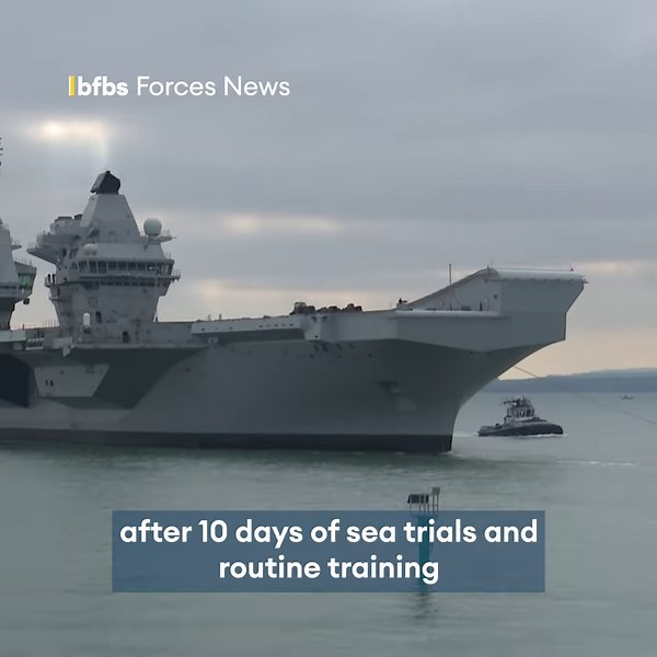 22K views · 1K reactions | Welcome home HMS Queen Elizabeth  The Royal Navy's flagship has returned to Portsmouth naval base after 10 days of conducting sea trials and routine training. | Forces News | Facebook