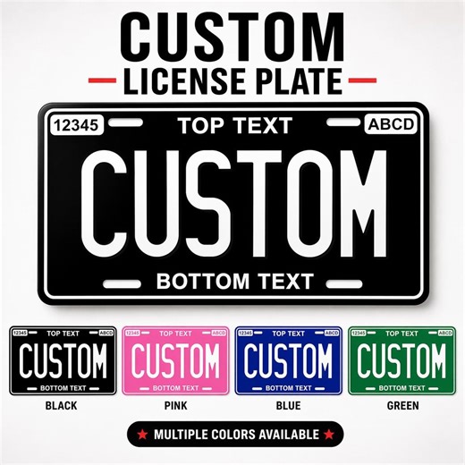 Customizable Novelty License Plate: Personalized Text Auto Tag (12x6 Inches) - Etsy