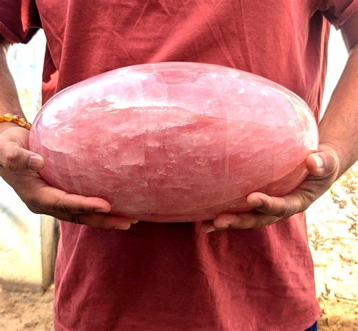 Giant Rose Quartz Egg Polished Crystal Healing Stone Large Pink Quartz Spiritual Gift for Her Home Decor Crystal Reiki Stone Boho Decor. - Etsy