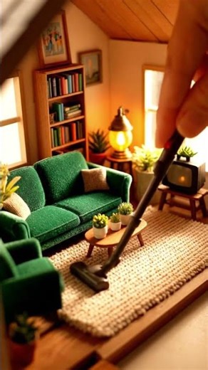 Watch a Tiny Vacuum Clean a Tiny Living Room — Oddly Satisfying!