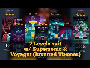 Rolling Sky Neon, Dazzle, Laser, Ignite, E-Labyrinth, Deep Space & Sci-Tech | Inverted Themes